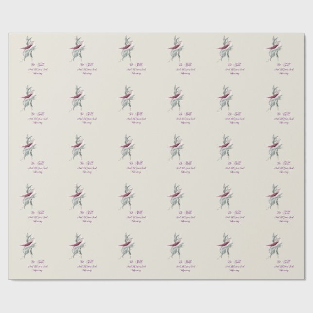 Papel De Presente Graceful botanical bird wrapping paper  (Aberto)
