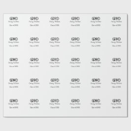 Papel De Presente Grad bold letter graduation name class of 20XX sim