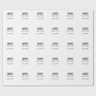 Papel De Presente Grad bold letter graduation name class of 20XX sim