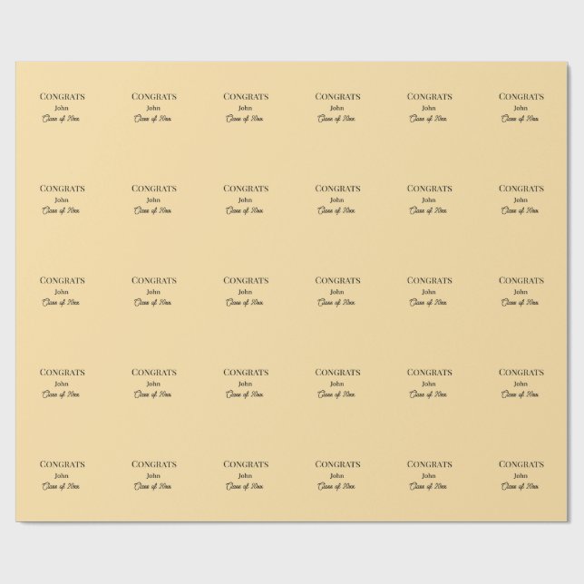 Papel De Presente grad boy adicionar nome parabéns data ano texto (Aberto)