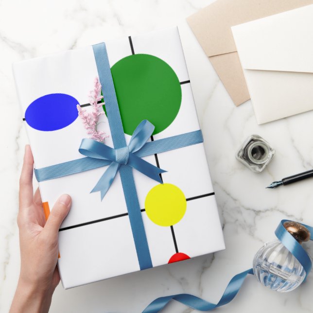 Papel De Presente Grade Bauhaus (Presentear)