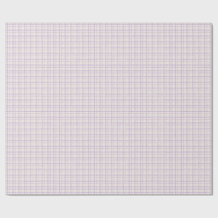 Papel De Presente Grade Lilás Xadrez com Grid Desenhado à Mão Minima