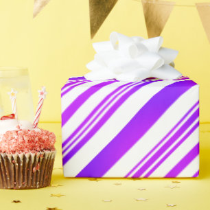 Papel De Presente Gradient Purple e White Stripes