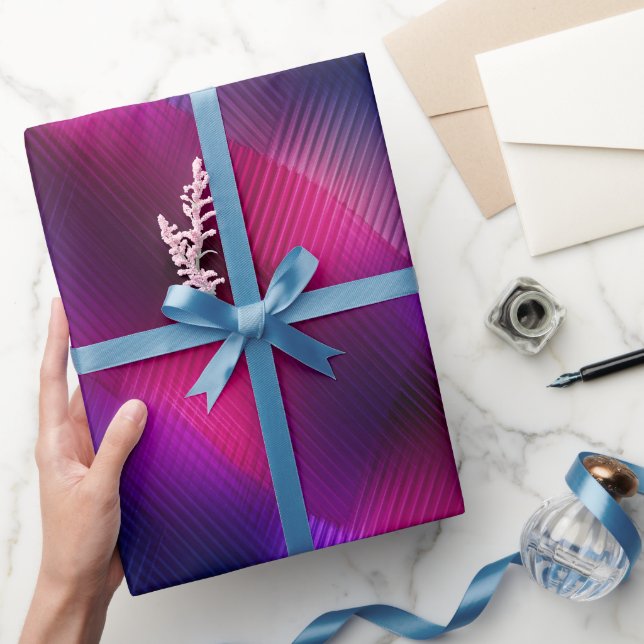Papel De Presente Gradient Purple Pink Fusion Dark Abstract Pattern (Presentear)