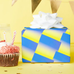 Papel De Presente Gradiente Azul e Amarelo Ucrânia Inspirou Guerra A