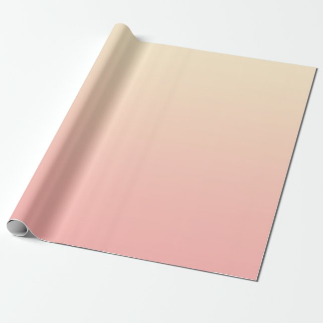 Papel De Presente Gradiente de Amarelo Claro e Rosa (Desenrolado)