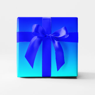 Papel De Presente Gradiente de Aqua para Azul