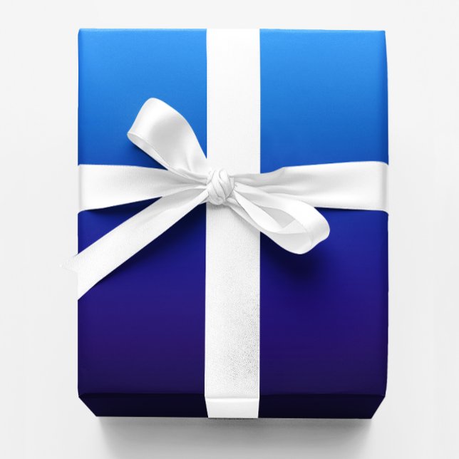 Papel De Presente Gradiente de Azul Céu a Azul Meia-Noite (Blue Navy Gradient)