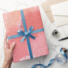 Papel De Presente Gradiente de Brilho de Coral de Pêssego Suave Padr