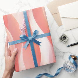 Papel De Presente Gradiente de Brilho de Coral de Pêssego Suave Padr