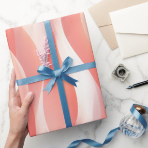 Papel De Presente Gradiente de Brilho de Coral de Pêssego Suave Padr