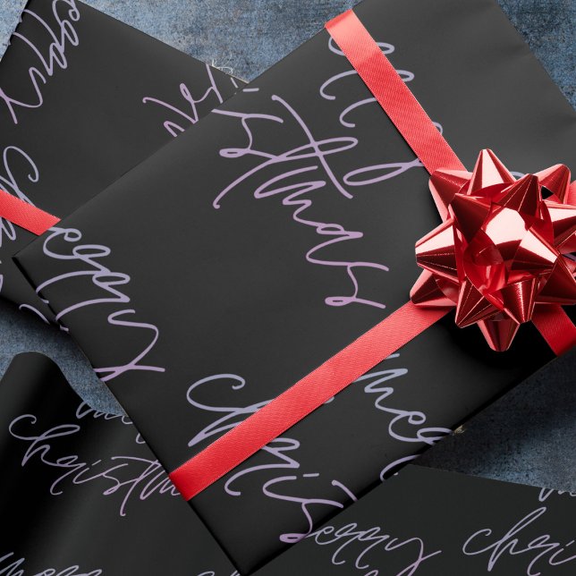 Papel De Presente Gradiente Feliz Natal | Belo Onyx Elegante (Criador carregado)