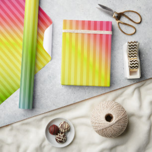 Papel De Presente Gradiente fluorescente neon brilhante arco-íris om