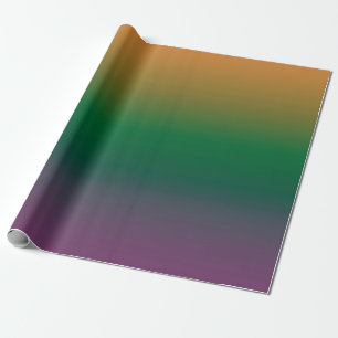 Papel De Presente Gradiente Laranja-Verde-Roxo