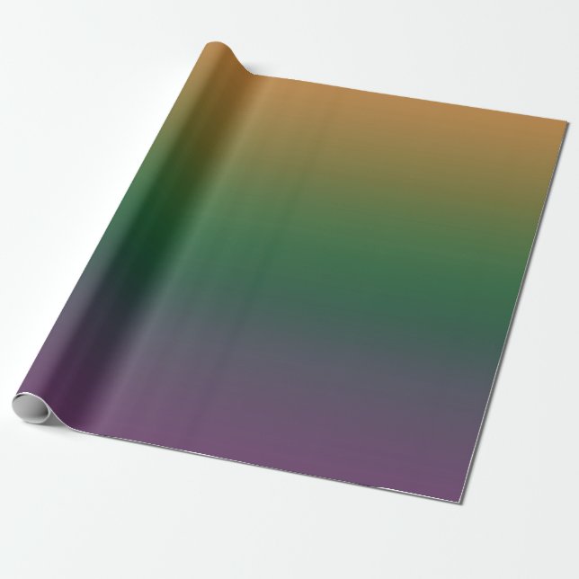 Papel De Presente Gradiente Laranja-Verde-Roxo (Desenrolado)