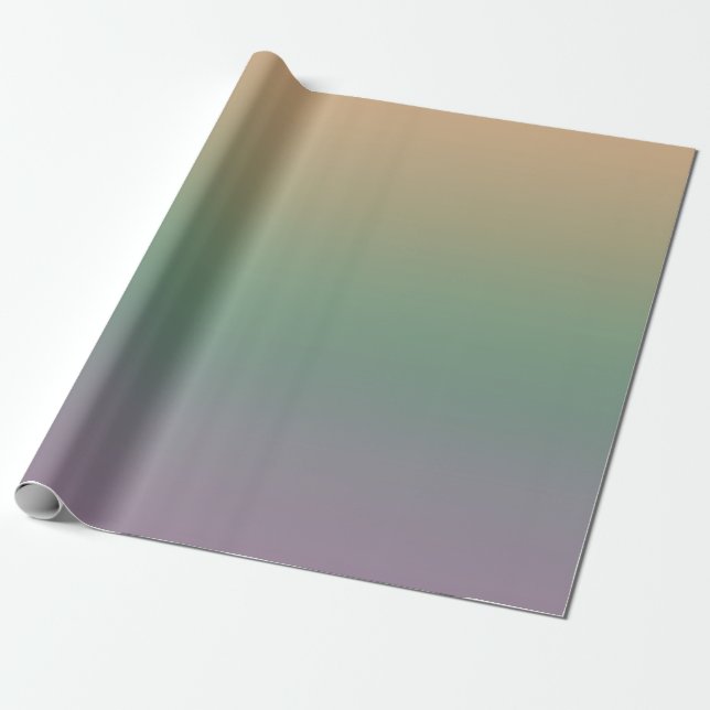 Papel De Presente Gradiente Laranja-Verde-Roxo (mutado) (Desenrolado)