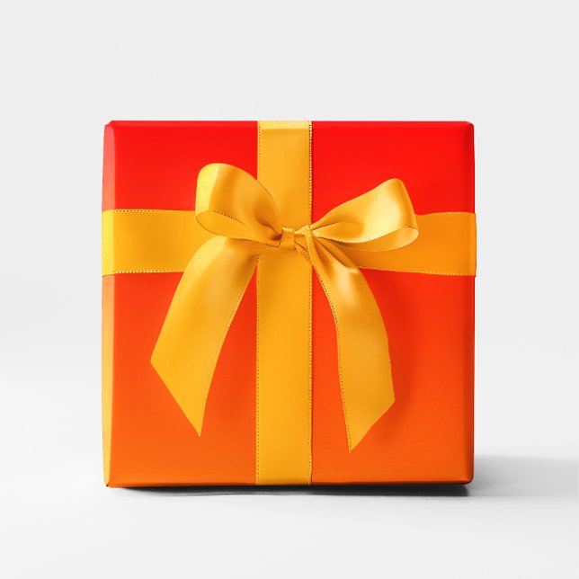 Papel De Presente Gradiente Laranja Vermelho (Orange Red Ombre)
