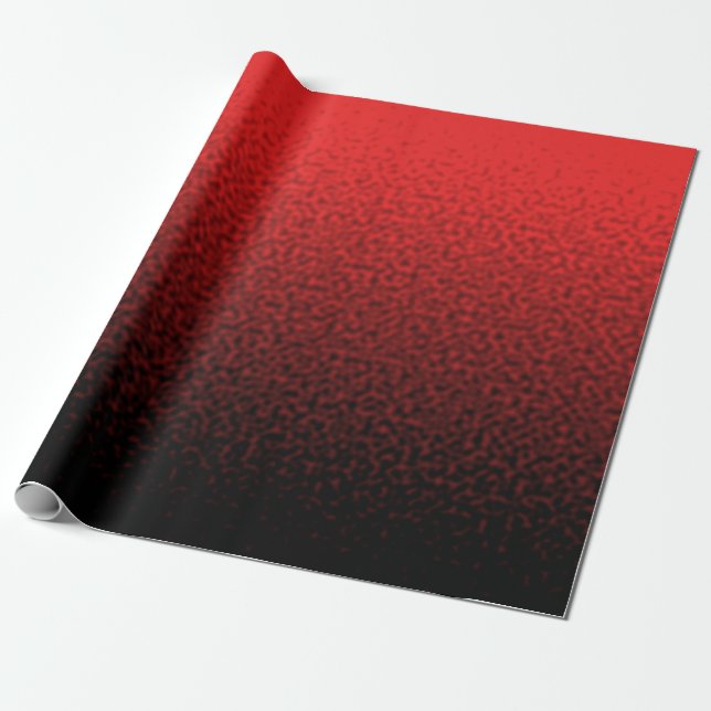 Papel De Presente Gradiente Ripplado Vermelho e Preto (Desenrolado)