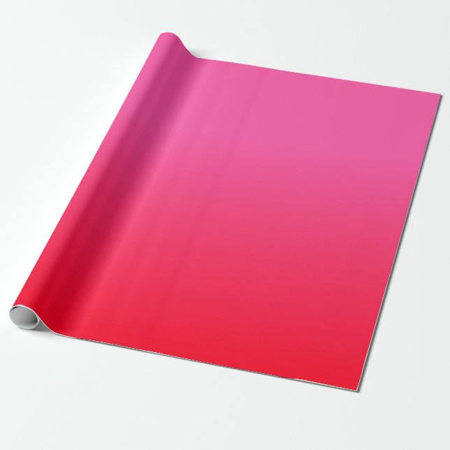 Papel De Presente Gradiente Rosa e Vermelho (Desenrolado)