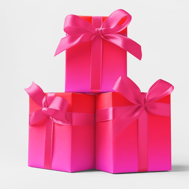 Papel De Presente Gradiente Rosa e Vermelho (Pink and Red Gradient Wrapping Paper)