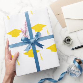 Papel De Presente Graduação amarela simples