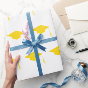 Papel De Presente Graduação amarela simples