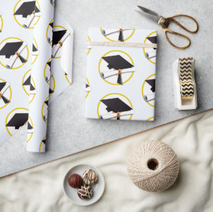 Papel De Presente Graduação de Diploma de Boné Formando