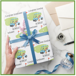 Papel De Presente Graduação de Nomes de Golf Personalizados