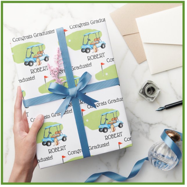 Papel De Presente Graduação de Nomes de Golf Personalizados (Criador carregado)