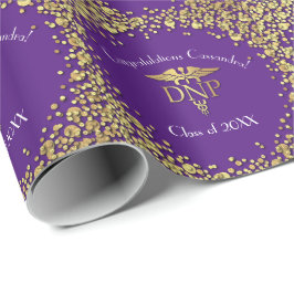 Papel De Presente Graduação em Prática de Enfermagem Roxo Dourado