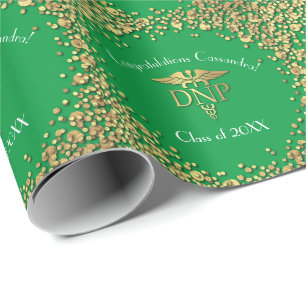 Papel De Presente Graduação em Prática de Enfermagem Verde Ouro