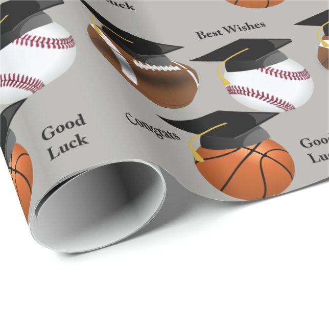 Papel De Presente Graduação: Parabéns de Futebol de Futebol de Futeb (Ponta do rolo)