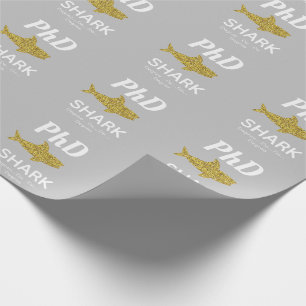 Papel De Presente Graduação PhD de Cinzas de Tubarão Dourado