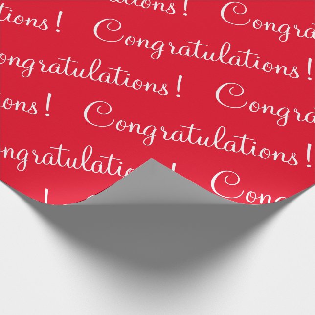 Papel De Presente Graduação Vermelha de Script Branco de parabéns  (Ponta)