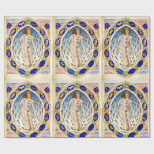 PAPEL DE PRESENTE GRÁFICO ANTIGO ASTROLOGIA E SINAIS ZODIACAIS