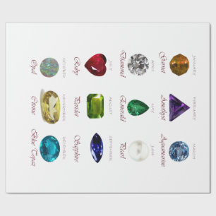 Papel De Presente Gráfico Birthstone