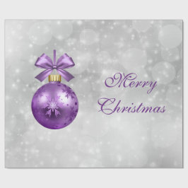 Papel De Presente Gráfico bonito Purple Shiny Christmas Bauble