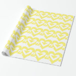 Papel De Presente Gráfico de Amor legal, Amarelo<br><div class="desc">Um design de logotipo gráfico,  feito sob medida. AMOR em amarelo cremoso.</div>