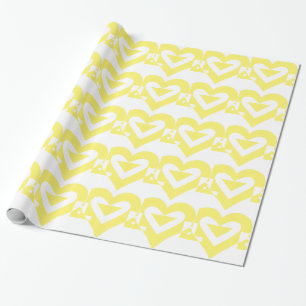 Papel De Presente Gráfico de Amor legal, Amarelo