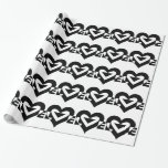 Papel De Presente Gráfico de Amor legal, Preto<br><div class="desc">Um design de logotipo gráfico,  personalizado feito com LOVE.</div>