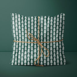 Papel De Presente Gráfico de árvore de Natal verde-geométrico