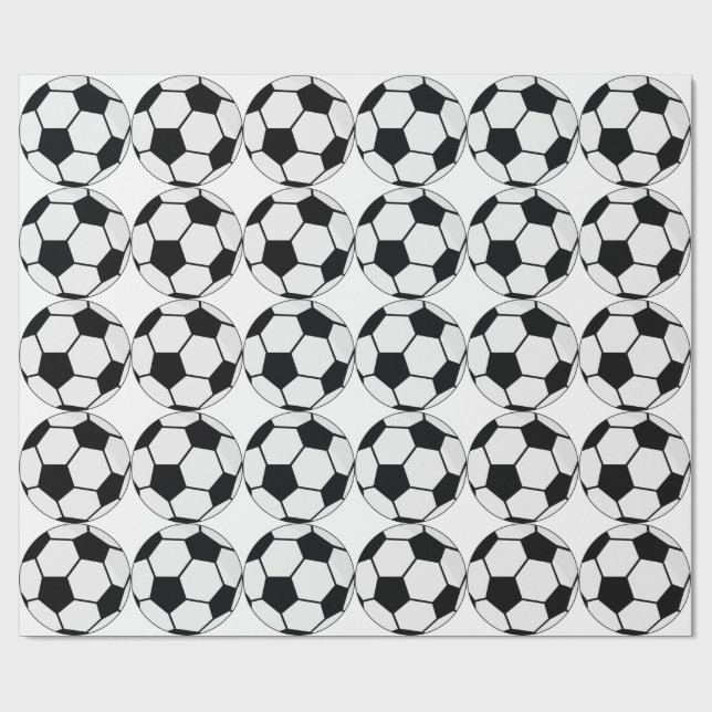 Papel De Presente Gráfico de Bola de Futebol Clássico Fã de Esportes (Aberto)