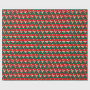 Papel De Presente Gráfico de Coração Vermelho com Perfurações Rasgad
