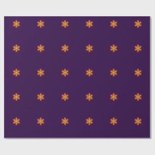 Papel De Presente Gráfico de Flor com Brilho Neon Futurista