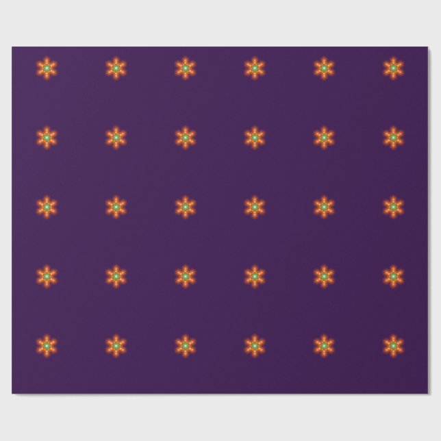 Papel De Presente Gráfico de Flor com Brilho Neon Futurista (Aberto)