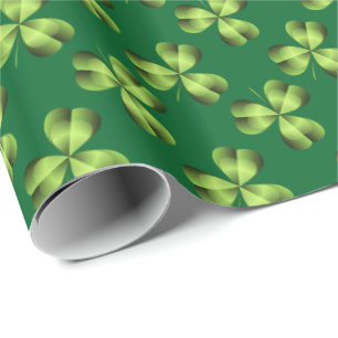 Papel De Presente Gráfico do trevo da folha do trevo três