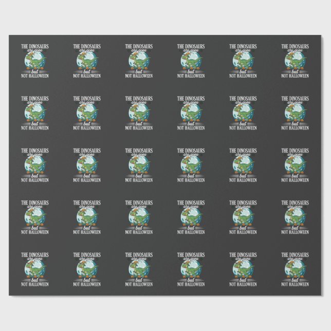 Papel De Presente Gráfico engraçado de dinossauro bruxa de Halloween (Aberto)