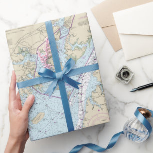 Papel De Presente Gráfico náutico da Baía de Chesapeake