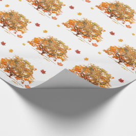 Papel De Presente Gráfico Queda Equinox Pagan Wiccan.