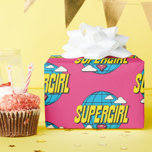 Papel De Presente Gráficos Pop Globais da Supergirl (Festa de aniversário)